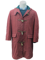 Grenfell Duffel Coat M/L Red Cotton Wool Lined