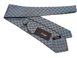 Drake's Tie: Sky Blue geometric print, Silk