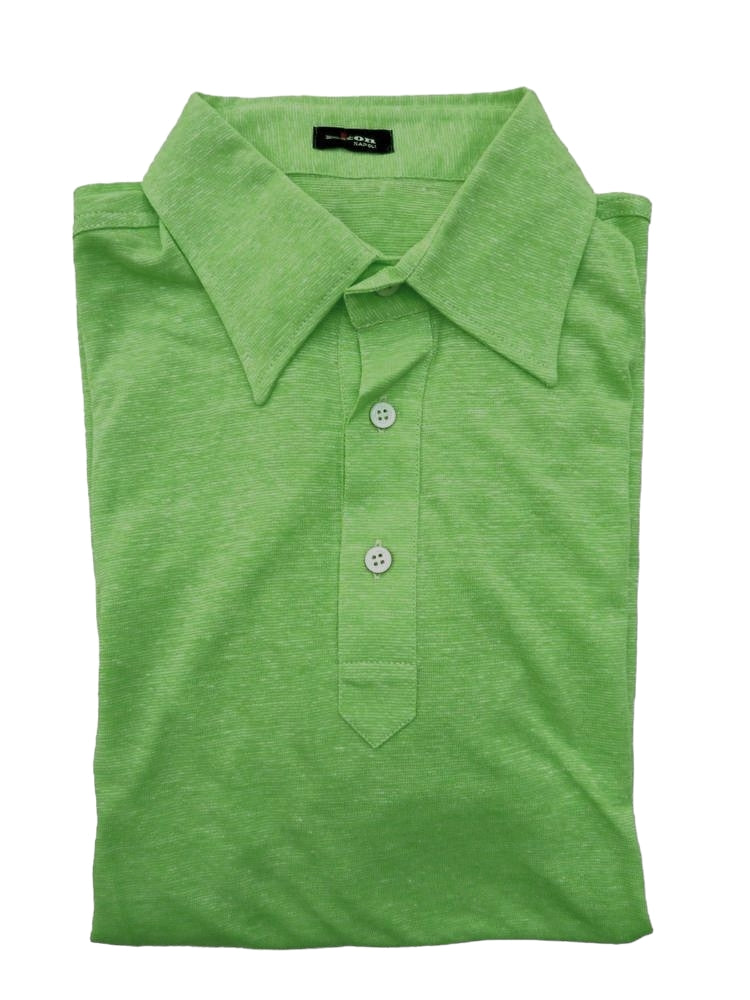 Kiton Polo Shirt M Lime Green Cotton/Linen