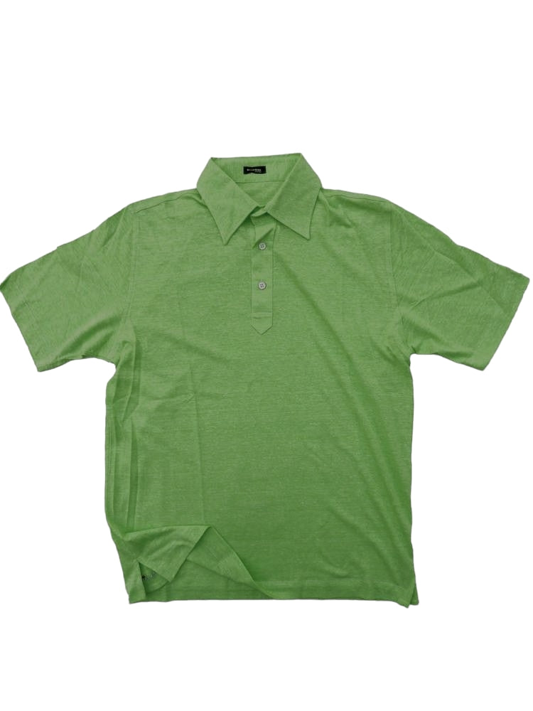 Kiton Polo Shirt M Lime Green Cotton/Linen