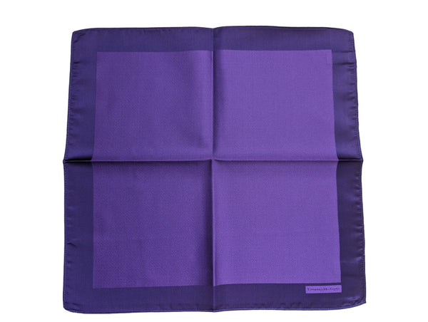 Zegna Pocket Square: Purple, pure silk