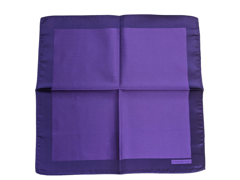 Zegna Pocket Square: Purple, pure silk