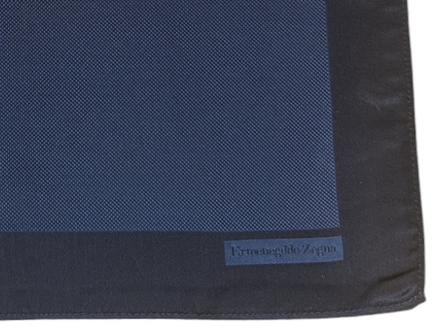 Zegna Pocket Square: Navy blue, pure silk