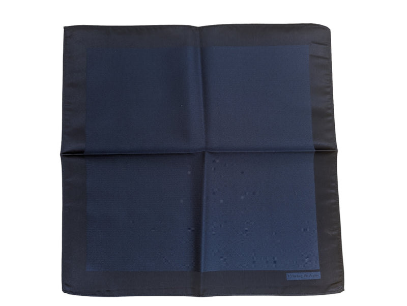 Zegna Pocket Square: Navy blue, pure silk