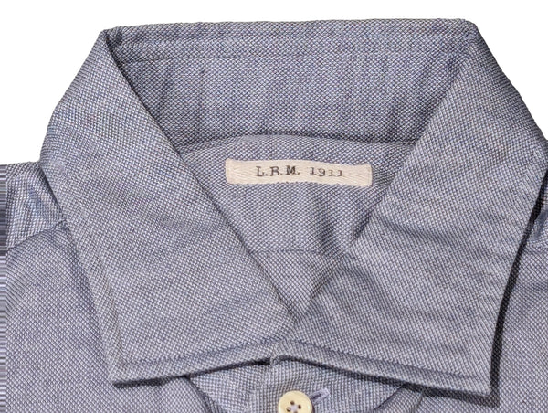 LBM 1911 Shirt 15.75, Pale blue Oxford Spread collar Cotton