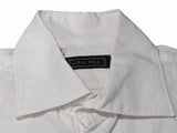 LBM 1911 Shirt 15.75, White Jacquard weave Spread collar Cotton