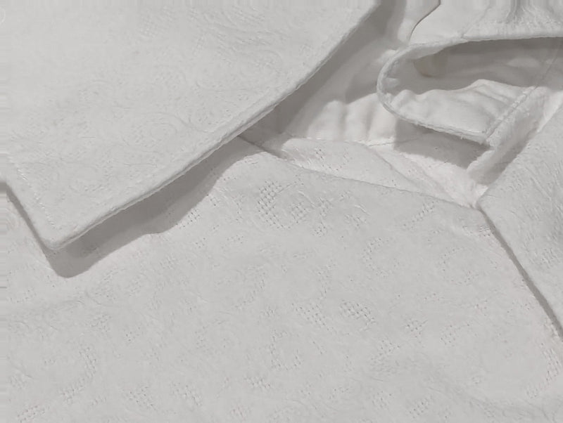 LBM 1911 Shirt 16, White Jacquard weave Spread collar Cotton