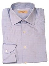Luigi Bianchi Shirt 15.75, Pale blue Paisley Jacquard Spread collar Cotton