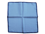 Battisti Pocket Square: Royal blue & white mini check, pure silk