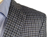 Collezione Angelico Sport Coat 40R Grey/Blue check 2-button Linen