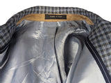 Collezione Angelico Sport Coat 40R Grey/Blue check 2-button Linen