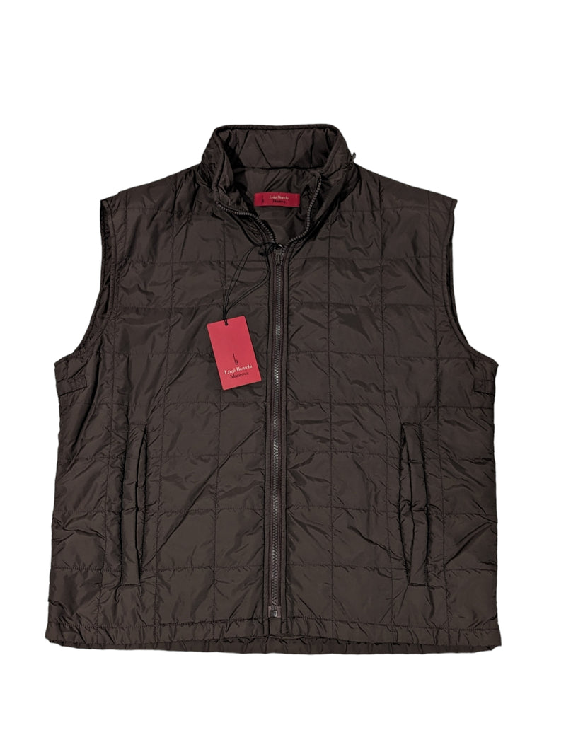 Luigi Bianchi Vest/Gilet L/52 Brown Zip Front Nylon