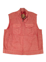 LBM 1911 Vest/Gilet L/52 Salmon Zip Front Linen/Resin