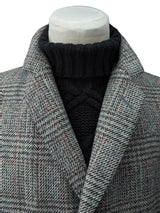 Vintage Norman Simmons Co Tweed Coat L/42 Earthy Grey Plaid 3-button Pure Wool Crombie