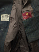 Vintage Dunn & Co. Balmacaan Coat 40/42 Dark Brown Plaid Crombie wool