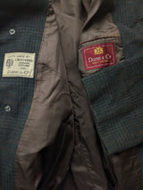 Vintage Dunn & Co. Balmacaan Coat 40/42 Dark Brown Plaid 3-button pure wool