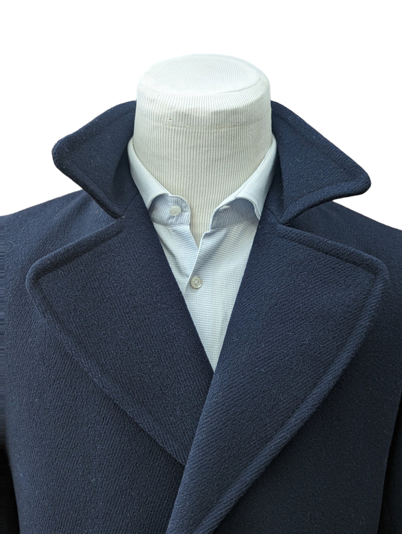 Dhobi English Pea Coat S/38R Navy Blue Pure Heavy Wool