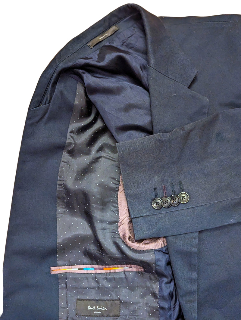 Paul Smith Blazer/Jacket 40R Washed Navy 2-button Cotton Stretch