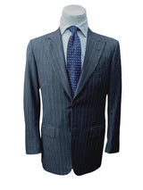 Kiton Suit 40R Charcoal Grey Striped 2-button Superfine wool