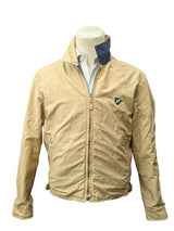 Hackett Reversible Jacket M Tan/Navy Zip Front Nylon/Cotton