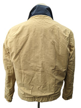 Hackett Reversible Jacket M Tan/Navy Zip Front Nylon/Cotton