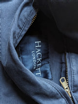 Hackett Reversible Jacket M Tan/Navy Zip Front Nylon/Cotton