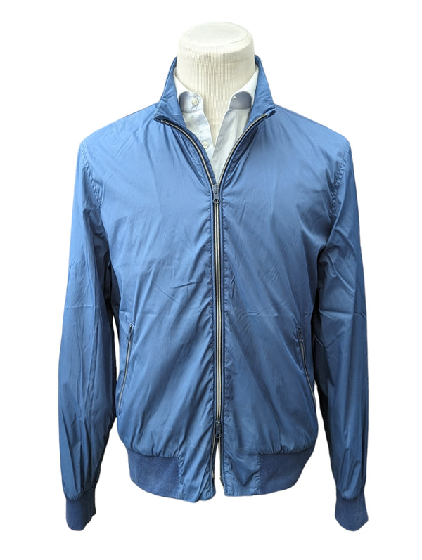 Fay Jacket L/XL Zip Front Blue Polyester