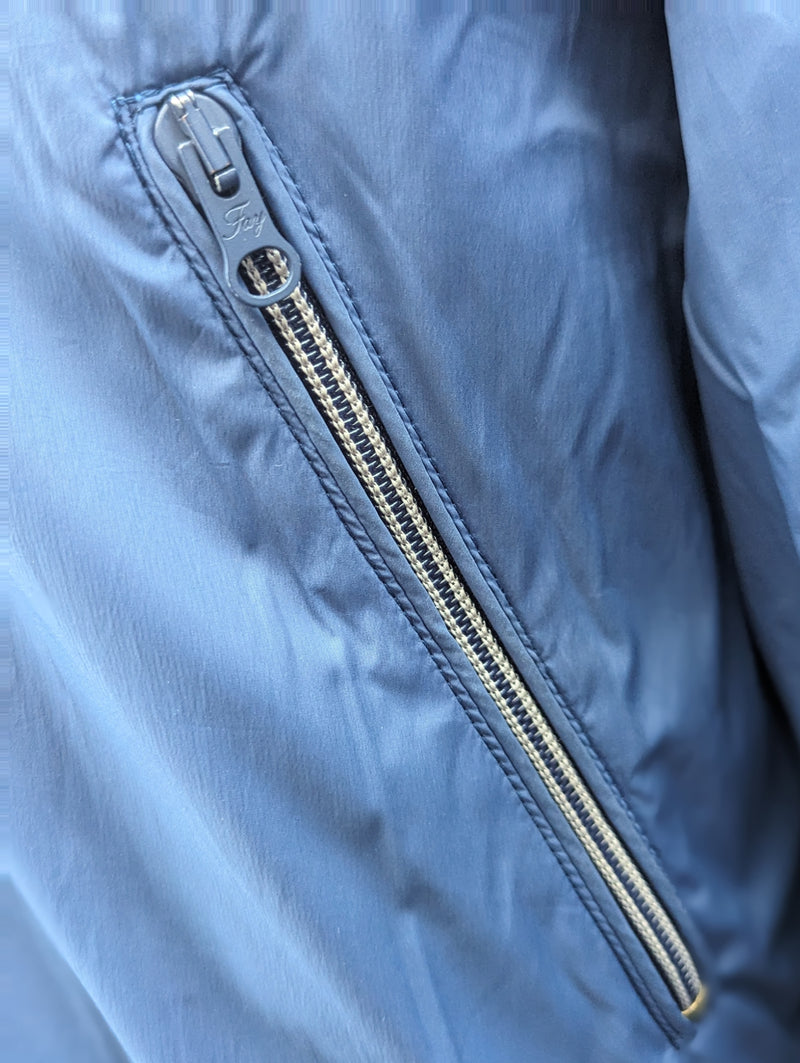 Fay Jacket L/XL Zip Front Blue Polyester