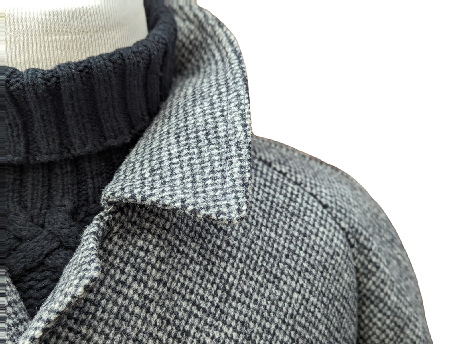 Vintage Kynoch Heavy Scottish Tweed Balmacaan Coat 46R Grey Vintage Kynoch Heavy Scottish Tweed Balmacaan Coat 46R Grey