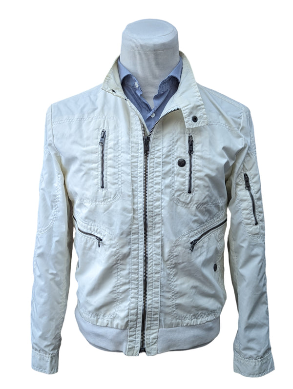 Fay Biker Jacket S/M White Poliamide