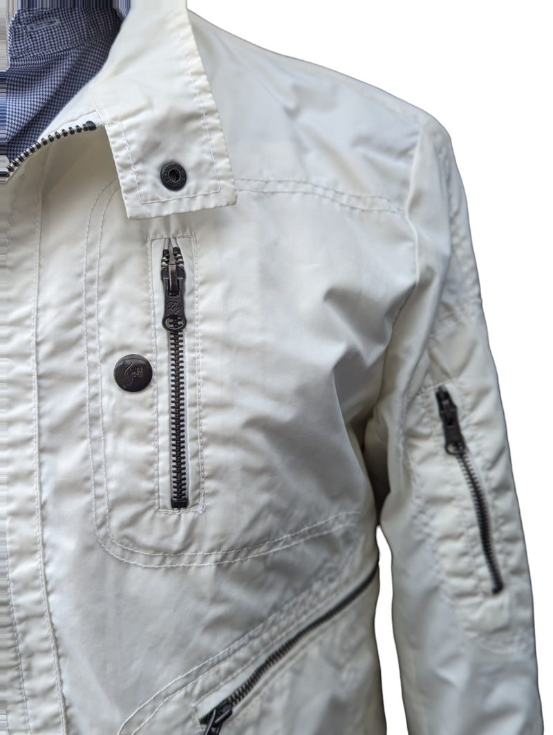 Fay Biker Jacket S/M White Poliamide