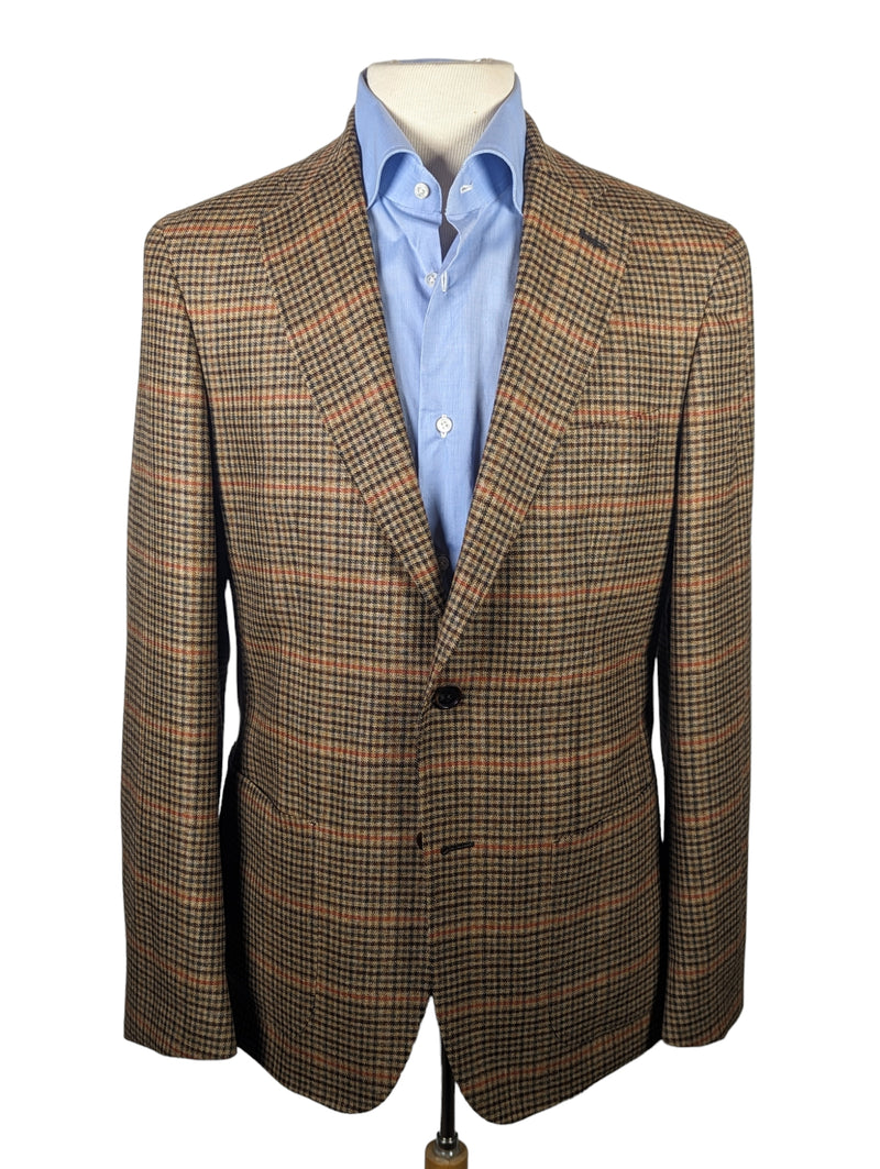 Benjamin Sport Coat Tan Check 2-button Wool Loro Piana