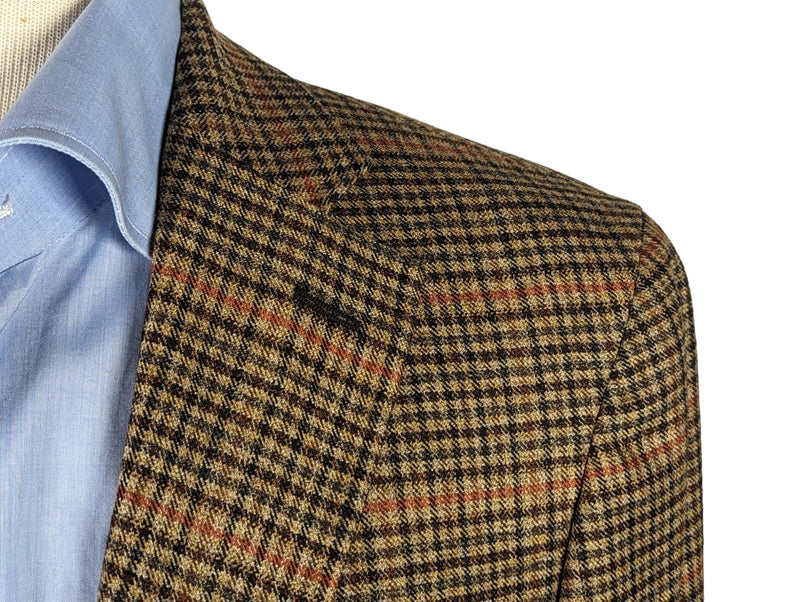 Benjamin Sport Coat Tan Check 2-button Wool Loro Piana