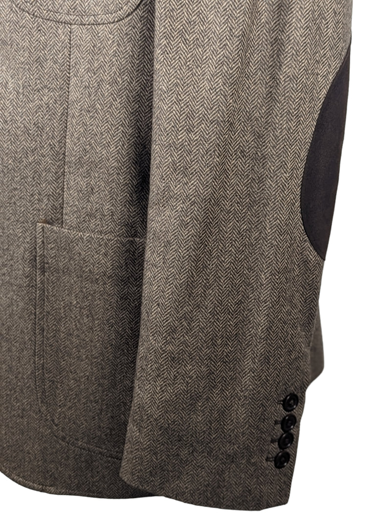 Hackett Sport Coat 44R Soft Brown Herringbone 2-button Pure Cashmere