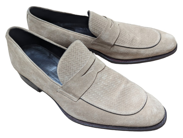 Canali Shoes US 8/8.5 Beige Suede Loafers