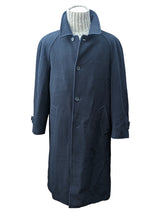 Vintage Navy Blue Raglan Coat 46R Wool/Cashmere Made in Italy