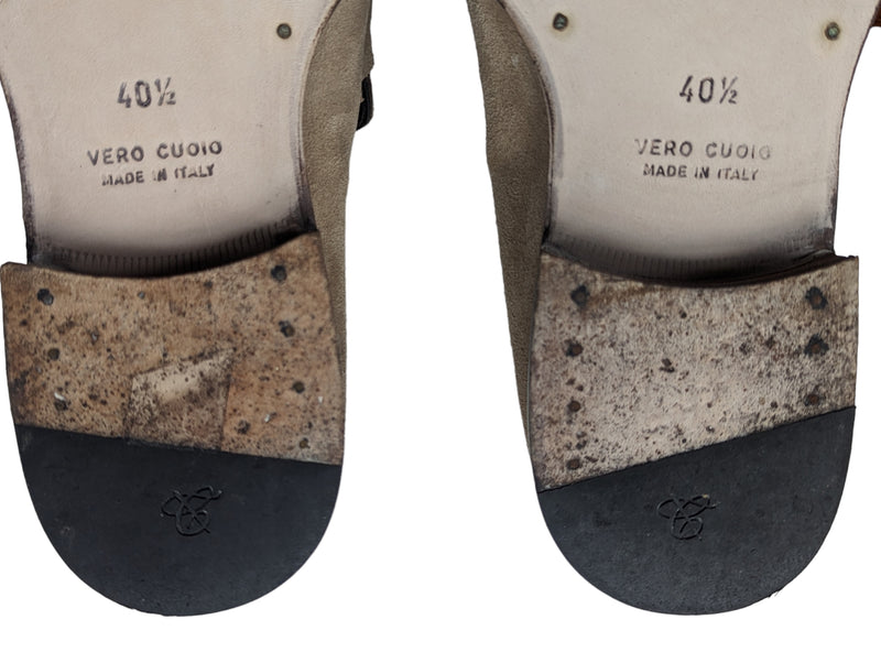 Canali Shoes US 8/8.5 Beige Suede Loafers
