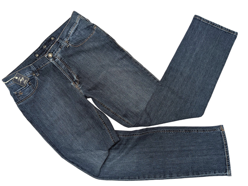 Fay Jeans 38 Washed Mid Blue 5 pocket cotton/elastane denim