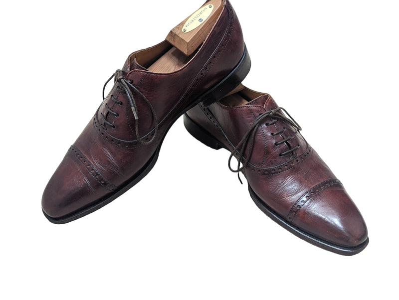 Sutor Mantellassi Shoes UK 7.5 Dark burgundy brown captoe oxfords