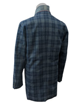 Peuterey Car Coat M/50 Navy/Grey Plaid Soft Wool