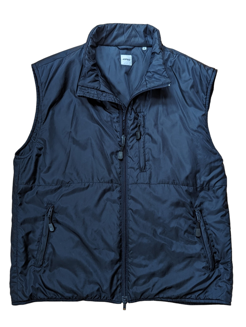 Aspesi Vest/Gilet XL Navy Blue Zip Front Poliamid Thermore padded