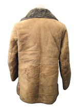 Vintage Leather Lamb Shearling Coat M/40 Light Brown 3-button