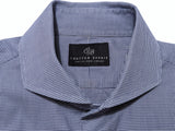 Chester Barrie Thomas Mason Dress Shirt 15.5 Blue Micro check Spread Collar Cotton