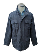 Hackett Safari Field Jacket XL Navy Blue Waxed Linen