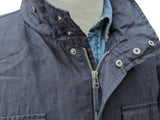 Hackett Safari Field Jacket XL Navy Blue Waxed Linen