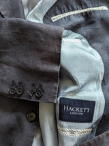 Hackett Sport Coat 40R Washed Navy Blue High 2-button Pure Linen