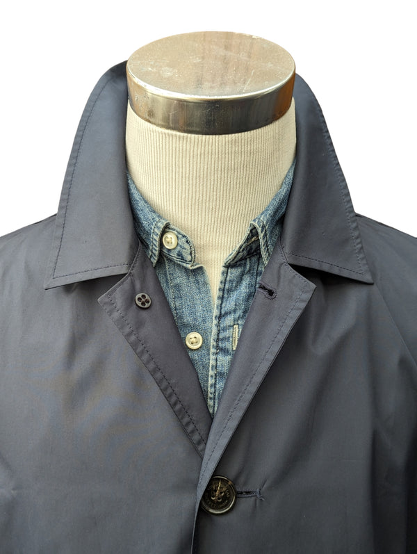 Hackett x Fox Trench Coat 40R Navy Featherweight Polyester