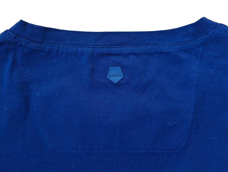 Zegna Tee Shirt L Royal Blue Large Logo Graphic Cotton