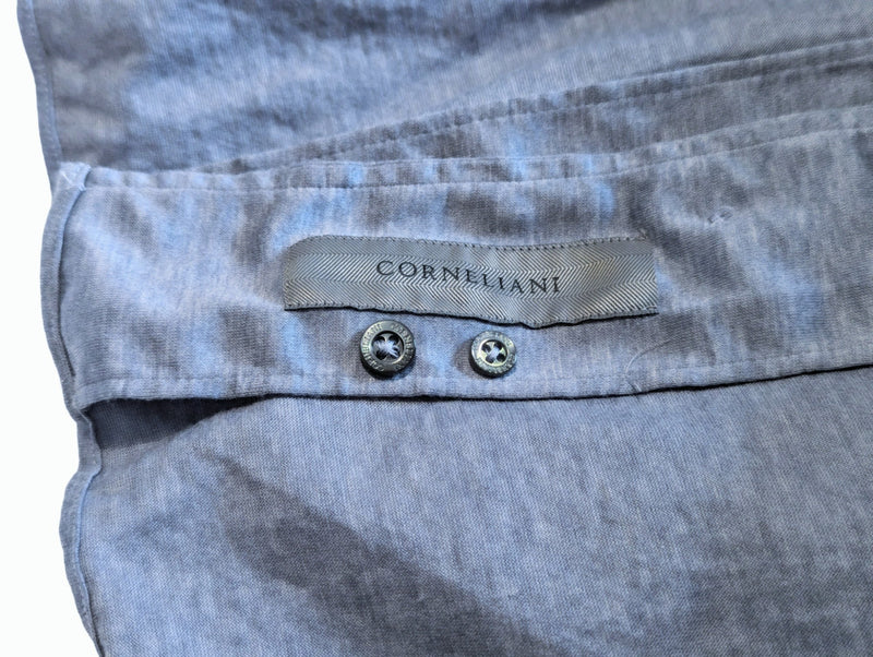 Corneliani Sport Shirt 15.75/M Blue-Grey Cotton Jersey