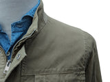 LBM 1911 Jacket Small Dark Beige Snap/Zip front Cotton